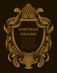 Vintage border frame with engraving ornament