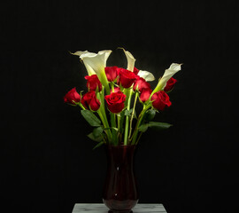 red tulips in a vase