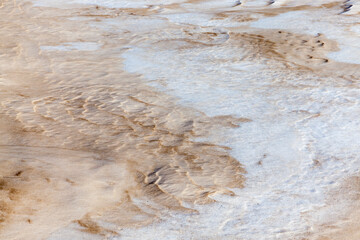 winter season with dirty snow