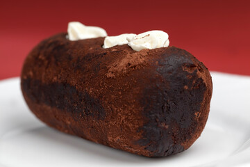 sweet dessert with cocoa and cream cheese