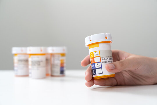 Orange pill bottle concept for healthcare and medicine
