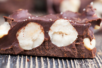 nuts and natural cocoa products in the production of chocolate
