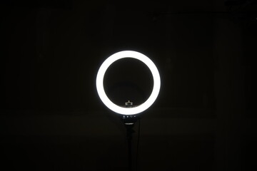 Circular Ring Light in a Dark Black Background