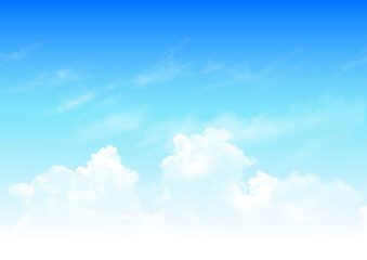 Blue sky with beautiful natural white clouds.blue sky vector background.