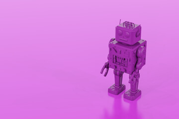 single color ai robot tin toy