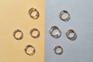 Collection of different width clear resin rings