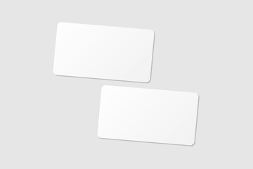 Realistic blank business card illustration for mockup. 3D rendering.