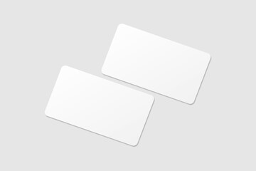 Realistic blank business card illustration for mockup. 3D rendering.