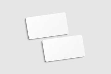 Realistic blank business card illustration for mockup. 3D rendering.