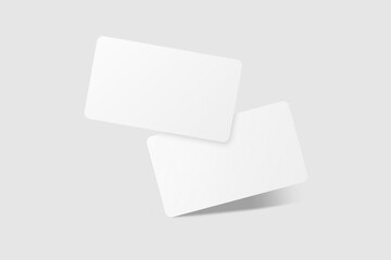 Realistic blank business card illustration for mockup. 3D rendering.