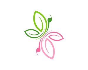 twin abstract butterfly with beautiful line