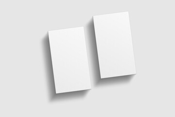 Realistic blank vertical business card illustration for mockup. 3D rendering.