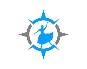 Woman ballerina in the compass logo