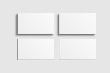 Realistic blank business card illustration for mockup. 3D rendering.