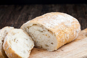 a loaf of fresh wheat bread