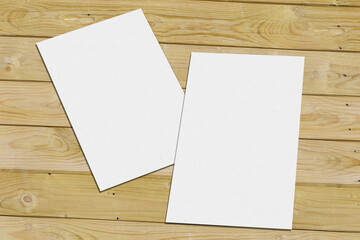 Realistic blank vertical business card illustration for mockup. 3D rendering.