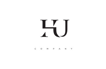 Initial HU logo design vector