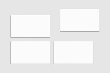 Realistic blank business card illustration for mockup. 3D rendering.