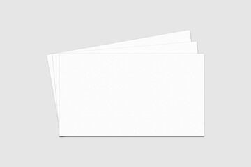 Realistic blank business card illustration for mockup. 3D rendering.