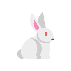 Rabbit icon, flat icon vector illustration isolated on a white background. for the theme of animals, pets and others