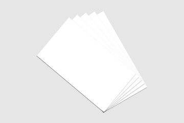 Realistic blank vertical business card illustration for mockup. 3D rendering.