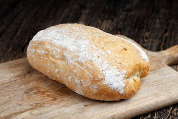 a loaf of fresh wheat bread