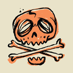 Skull kid drawing Skull horror graphic illustration vector art t-shirt design