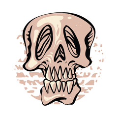 Skull horror graphic illustration vector art t-shirt design