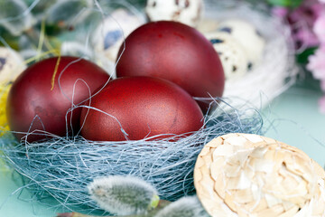 flowering willow, eggs for Easter celebration