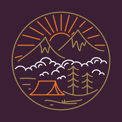Camping nature adventure graphic illustration vector art t-shirt design