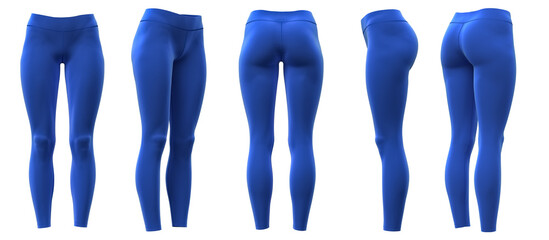 3D rendered ladies  leggings pants Blue