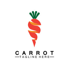Carrot logo vector icon illustration design template