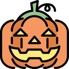 jack o lantern color outline icon