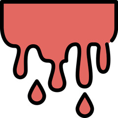 dripping blood color outline icon