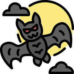 bat color outline icon