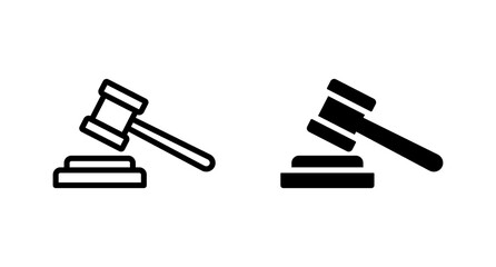 Gavel icon vector. Hammer symbol vector