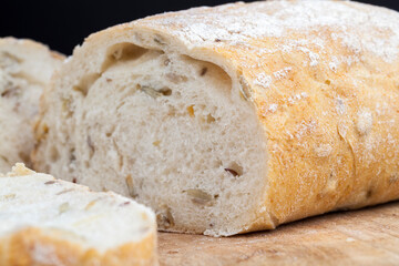 a loaf of fresh wheat bread