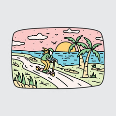 Relax place beach graphic illustration vector art t-shirt design