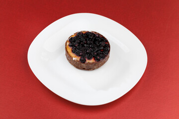 chocolate tartlet stuffed with fresh blueberries