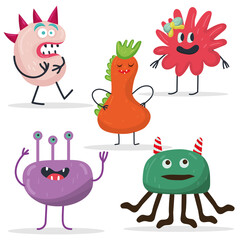 Monster colorful set. eps 10. Trendy illustration for kids.
