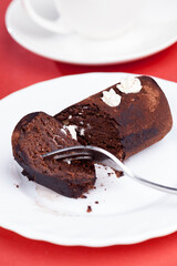 chocolate dessert with cream cheese