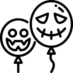 decoration balloon outline icon