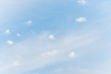 Tiny Puffy Clouds in a Blue Sky Background