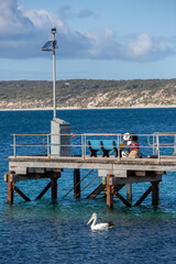 The wooden jetty at Emu Bay Kangaroo Island South Australia on May 9th 2021