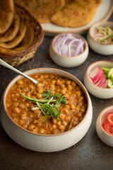 Channa Massala, Indian cuisine, rustic setup