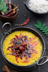 Daal Tadka, Indian cuisine, rustic setup