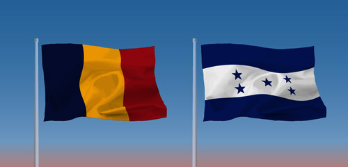 ルーマニアとホンジュラスの国旗