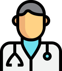 doctor color outline icon