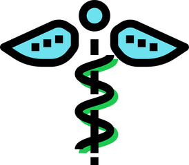 caduceus color outline icon