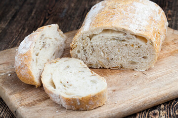 a loaf of fresh wheat bread